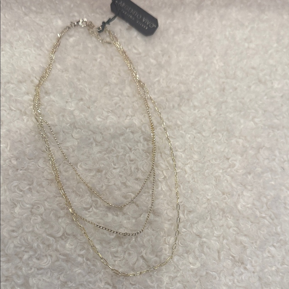 Argento Vivo Sterling Triple Strand Necklace